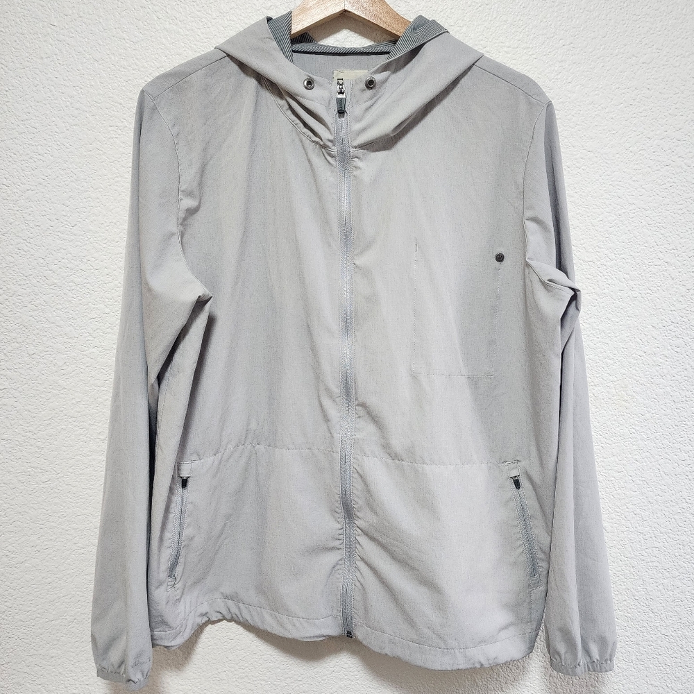 VUORI Gray Hooded Outdoor Trainer Shell Coat Lightweight Jacket XL